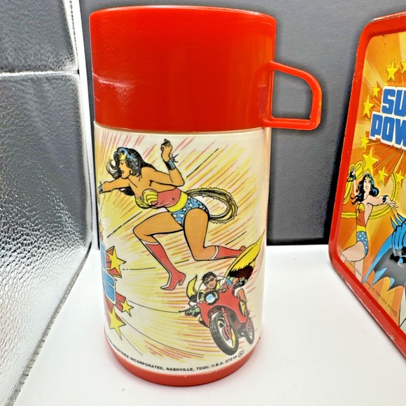 Super Powers Metal Lunch Box Aladdin 1983 DC Comics Superman Wonderwoman Batman - Picture 8 of 16